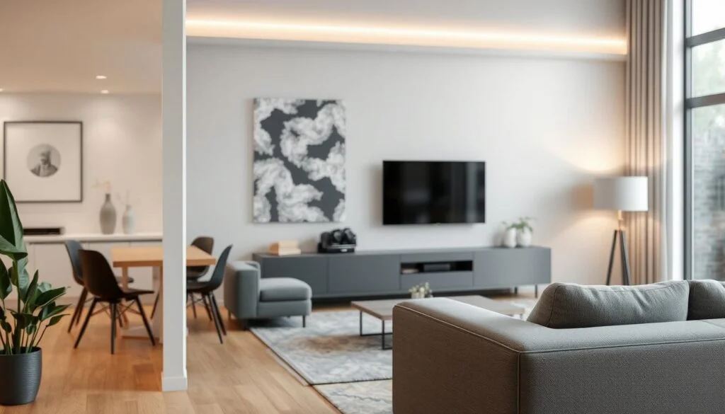 Generate an image of the Eve Energy Outlet installed in a modern home setting. Generate an image of the Eve Energy Outlet installed in a modern home setting.