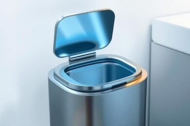 Wireless Induction Trash Can, 0.2s Open Lid, Infrared Sensor, Battery-Powered Wa
