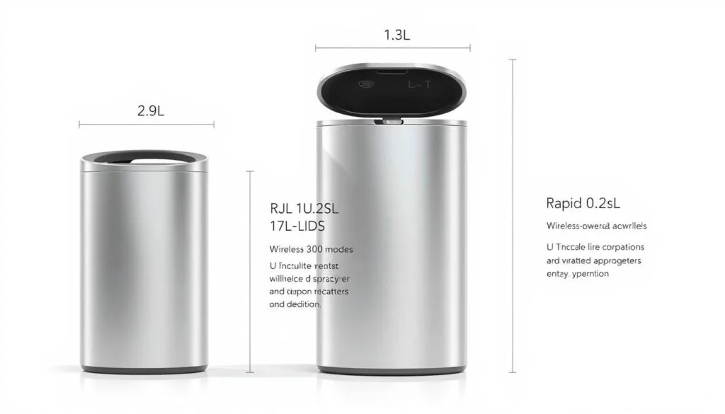 automatic open waste receptacle sizes compared automatic open waste receptacle sizes compared