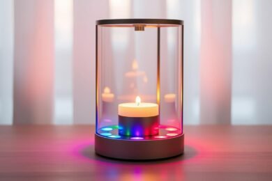 seenlast Candle Warmer Lamp with 8 Colors LED Changing,with Timer Dimmer Adjust