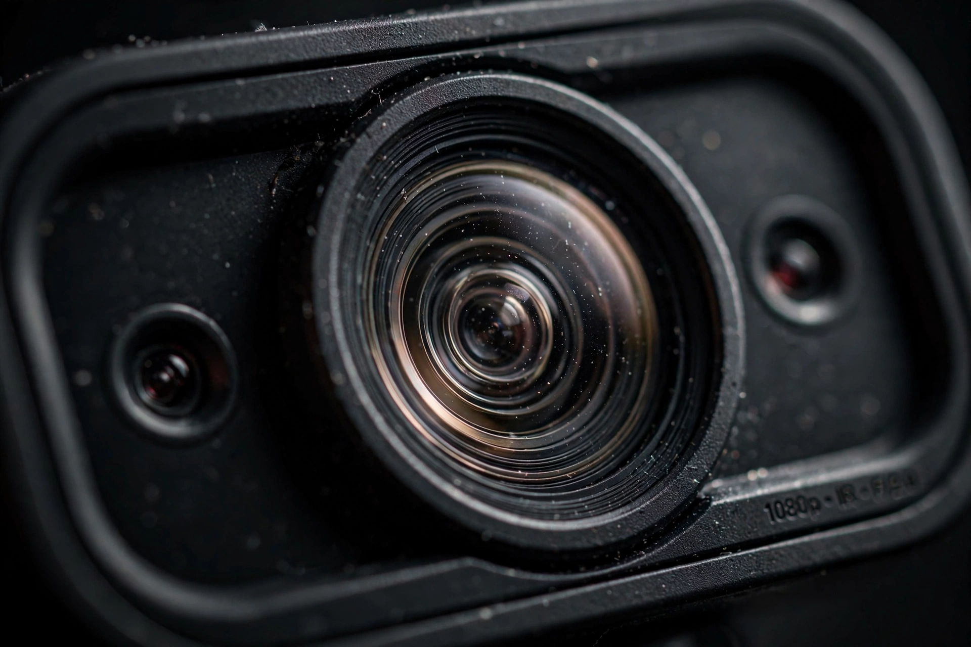 Close-up of a best budget Windows Hello webcams IR camera module with infrared sensors