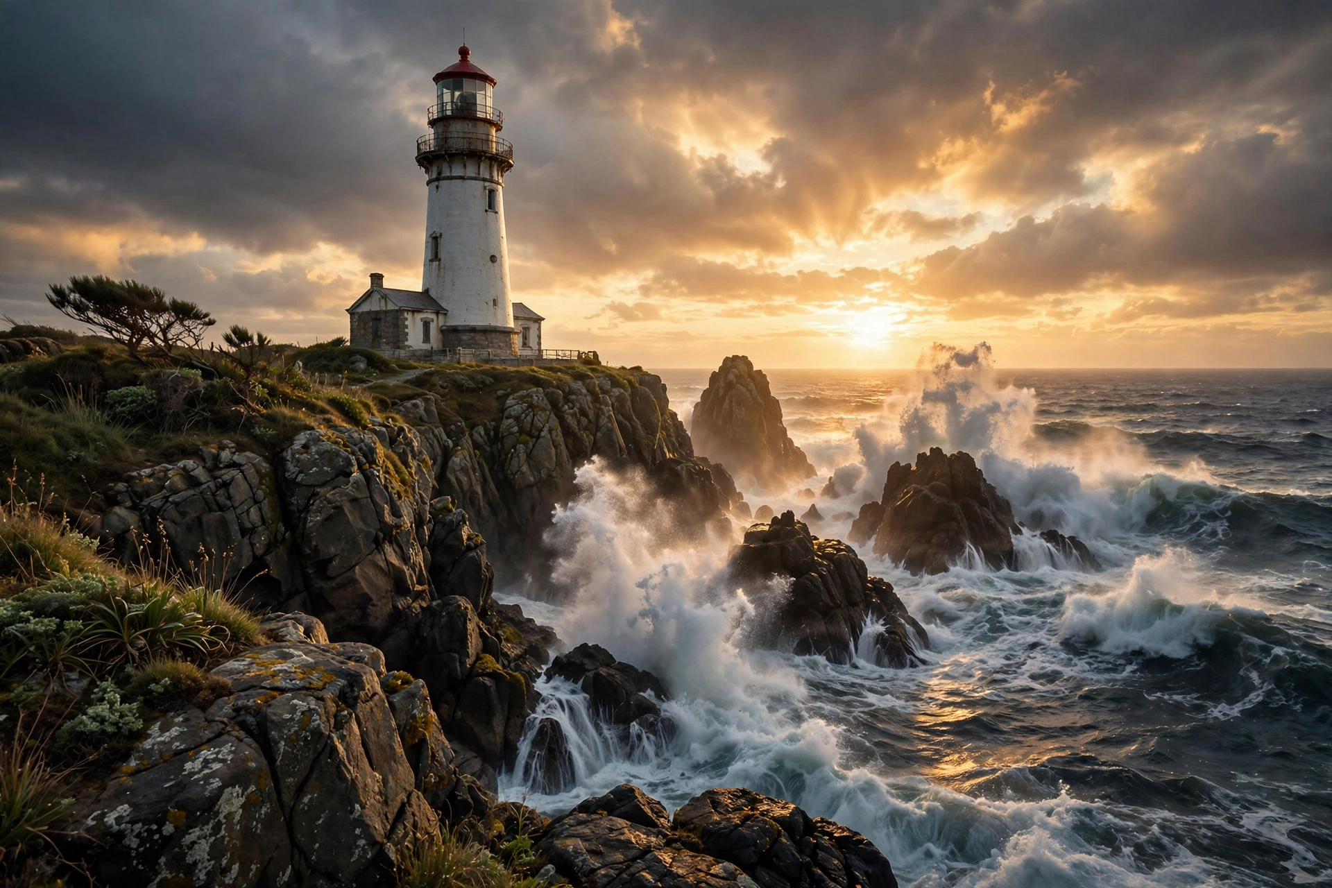 Photorealistic lighthouse scene created with the best free AI image generator tools, showing modern output quality