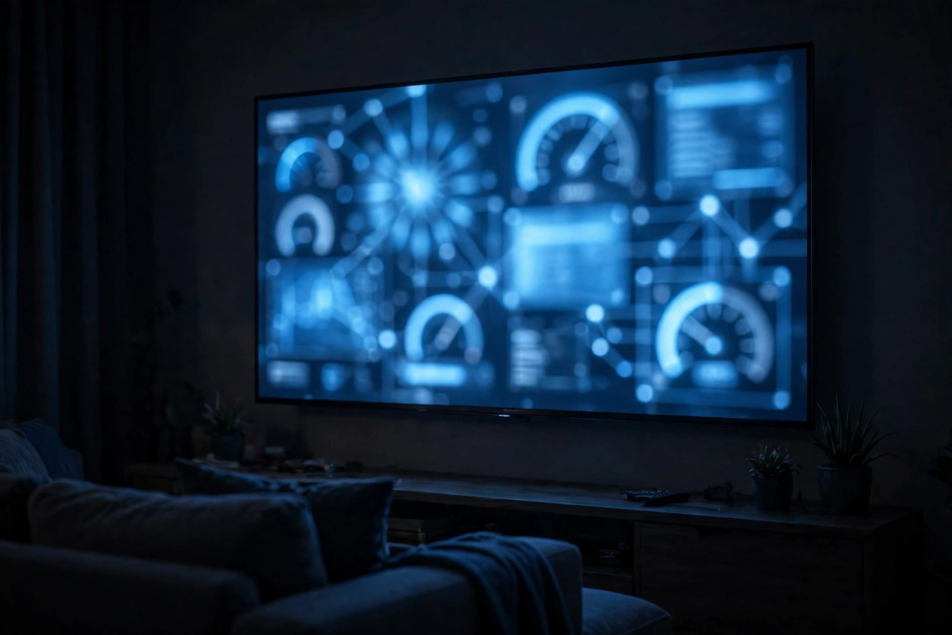 Abstract view of a hidden diagnostics menu unlocked with Roku remote secret codes on a TV screen